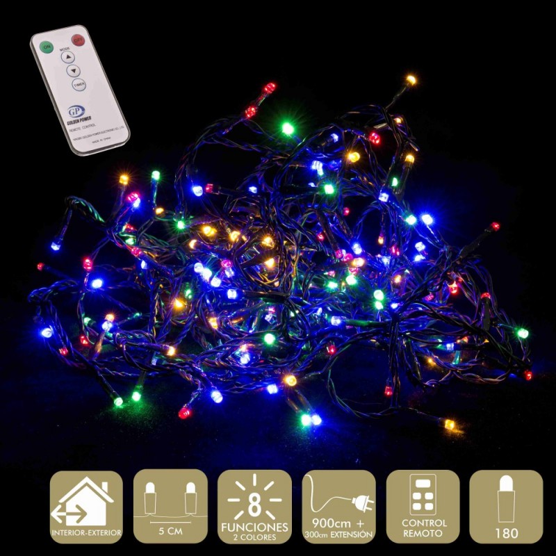 180 luces led 8 funciones