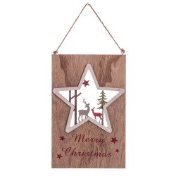 Colgante estrella madera 14 50 x 22 50 x 0 80 cm