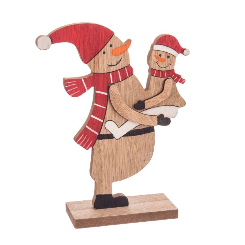 Muñeco nieve peana madera 14 50 x 5 x 18 50 cm