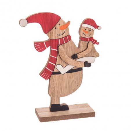 Muñeco nieve peana madera 14 50 x 5 x 18 50 cm