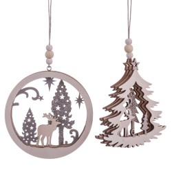 Colgante ciervos madera 2 m 1 50 x 10 x 22 cm