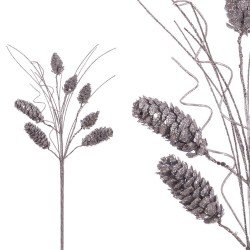 Rama capullos plata 34 cm