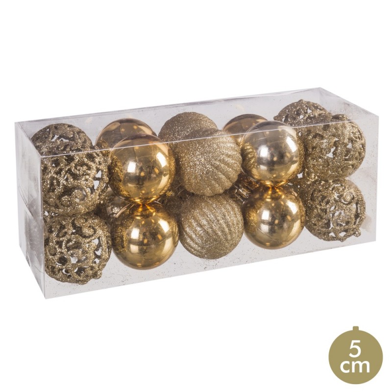 S 20 bolas formas oro 5 x 5 x 5 cm