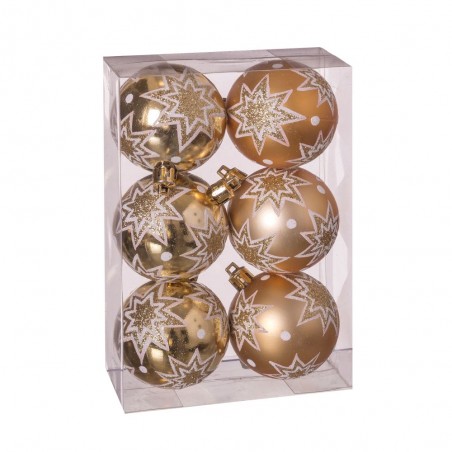 S 6 bolas estrellas oro 11 50 x 6 x 18 cm