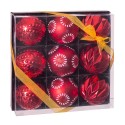 S 9 bolas decorada rojo 8 x 8 x 6 cm