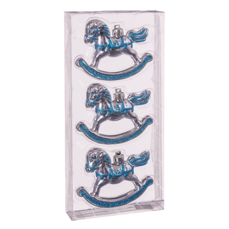 S 3 caballo balancín plata 12 x 3 x 3 cm