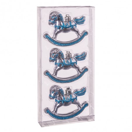 S 3 caballo balancín plata 12 x 3 x 3 cm