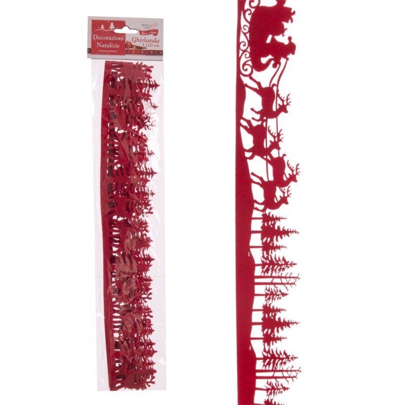 Guirnalda fieltro rojo 2 m 120 x 0 30 cm