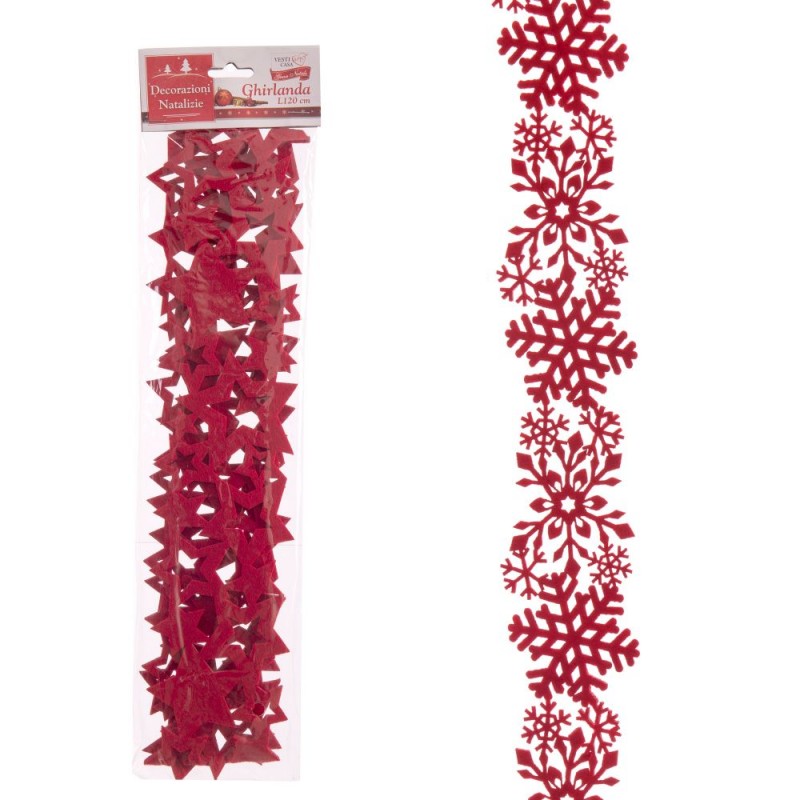 Guirnalda fieltro rojo 2 m 120 x 0 30 cm