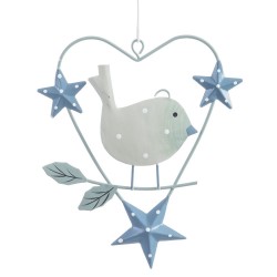 Colgante pájaro azul 12 50 x 10 cm