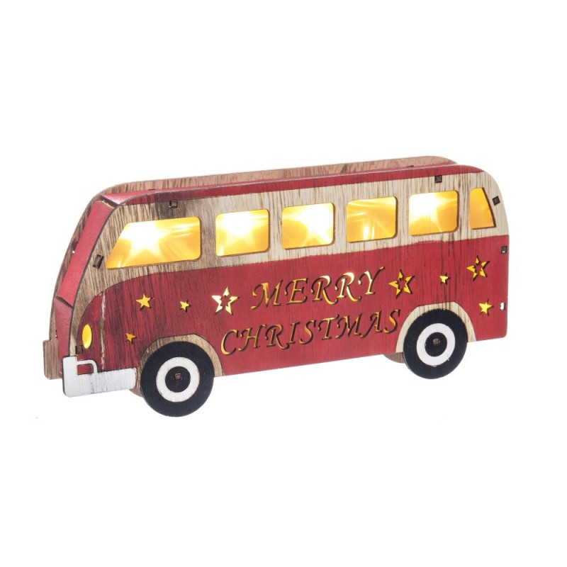 Autobús con luz led madera 20 x 3 x 10 cm