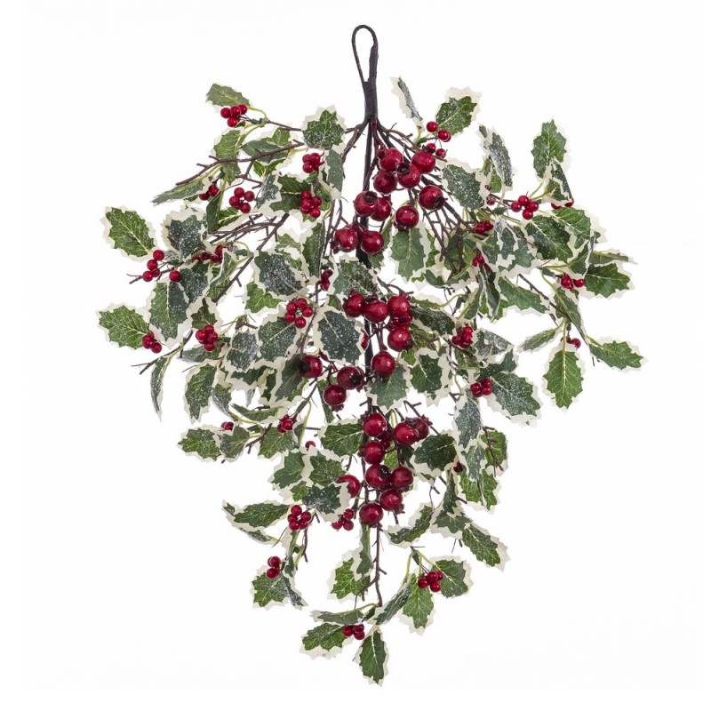 Colgante puerta acebo con hojas 30 x 10 x 60 cm