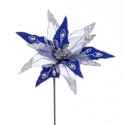Poinsettia tejido azul plata 55 x 30 cm