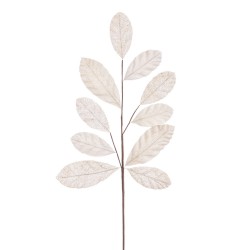 Rama 10 hojas tejido marfil 65 cm