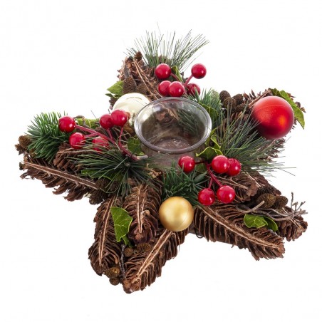 Portavelas troncos 28 x 7 cm