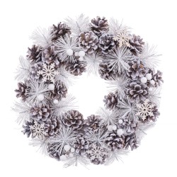 Corona piñas blanco 35 x 35 cm