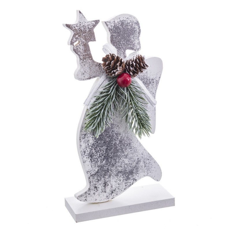 ángel acebo madera blanco 4 50 x 11 x 20 cm