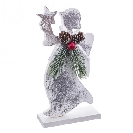 ángel acebo madera blanco 4 50 x 11 x 20 cm