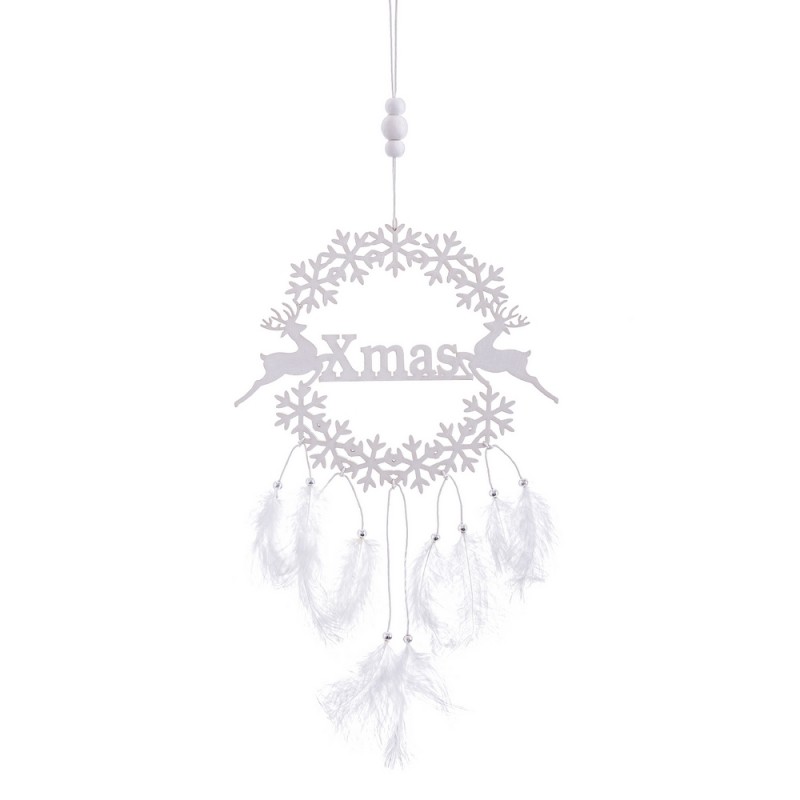 Colgante plumas madera 45 cm