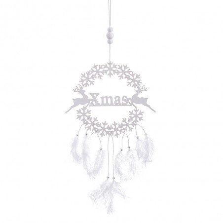 Colgante plumas madera 45 cm