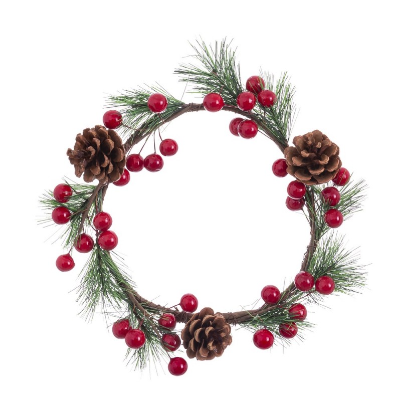 Corona acebo rojo 25 x 25 cm