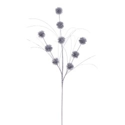 Rama purpurina plástico plata 70 cm