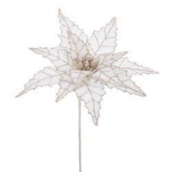 Flor poinsettia tejido crema 35 x 58 cm