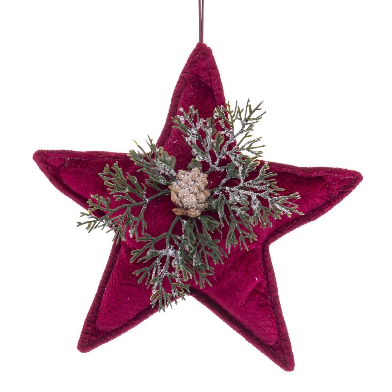 Colgante estrella con piña rojo 18 x 7 x 20 cm