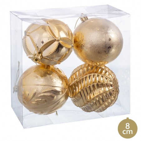 S 4 bolas oro 8 x 8 x 8 cm