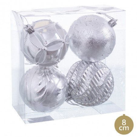 S 4 bolas plata 8 x 8 x 8 cm