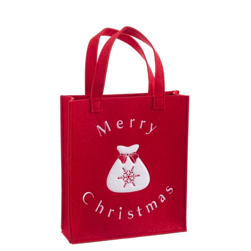 Bolsa bordado fieltro rojo 30 x 26 x 0 30 cm