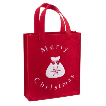 Bolsa bordado fieltro rojo 35 x 30 x 0 30 cm