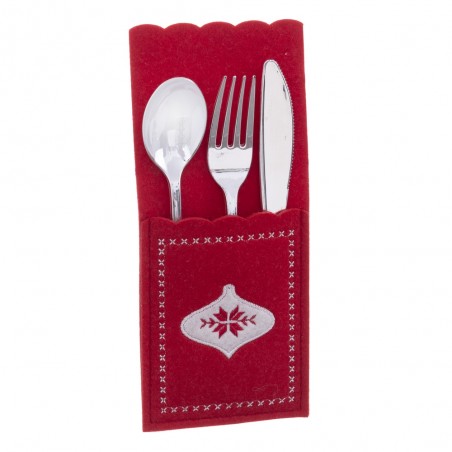 Portacubiertos con cubierto rojo 23 x 10 x 0 30 cm