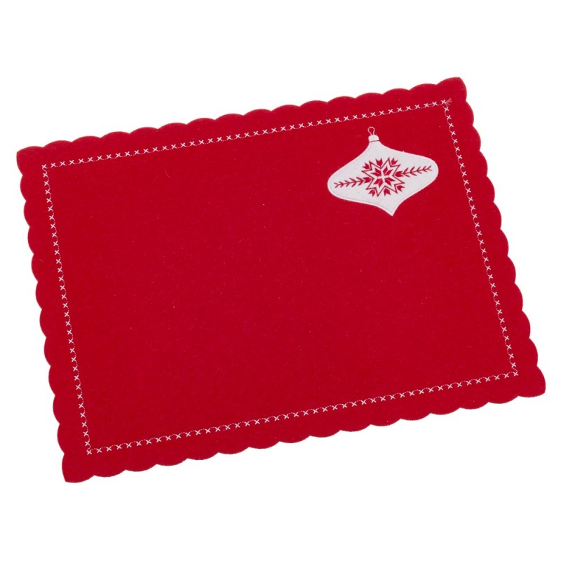 Salvamantel bordado fieltro rojo 40 x 30 x 0 30 cm