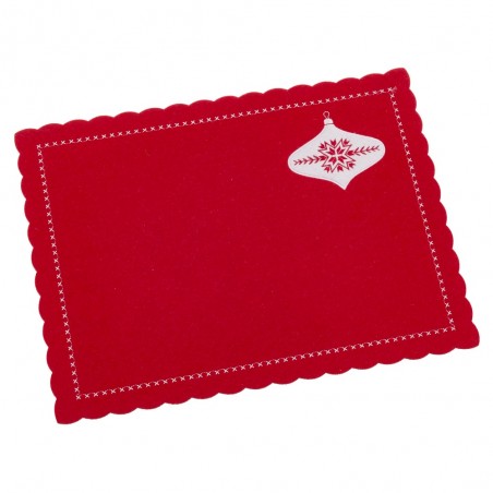 Salvamantel bordado fieltro rojo 40 x 30 x 0 30 cm