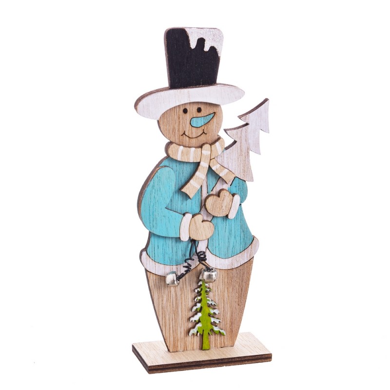 Peana muñeco nieve madera 6 70 x 3 50 x 16 50 cm