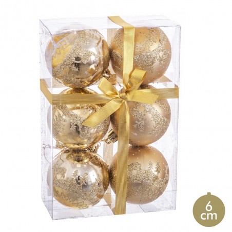 S 6 bolas ciervo oro 6 x 6 x 6 cm