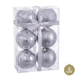 S 6 bolas ciervo plata 6 x 6 x 6 cm