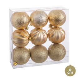 S 9 bolas formas oro 6 x 6 x 6 cm