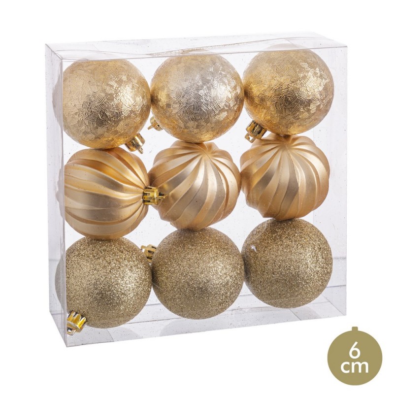 S 9 bolas formas oro 6 x 6 x 6 cm