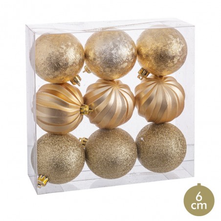 S 9 bolas formas oro 6 x 6 x 6 cm