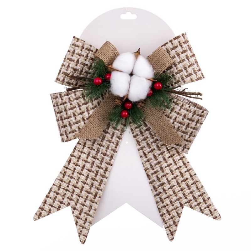 Lazo acebo beige blanco 30 x 20 cm