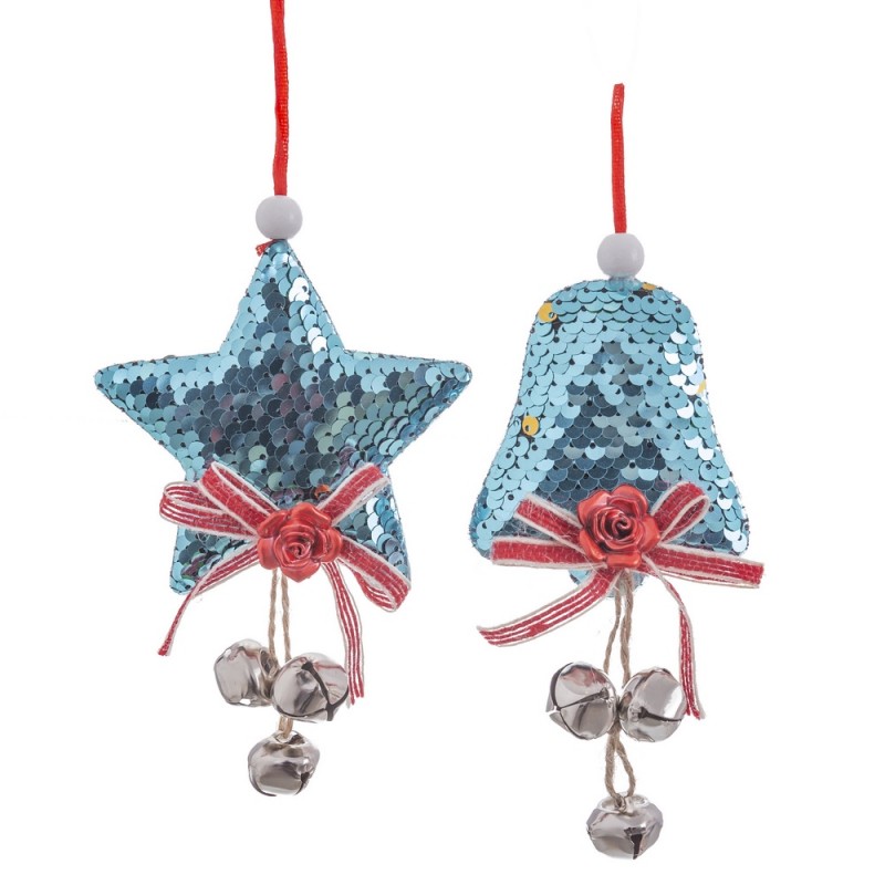 Colgante lentejuelas foam azul 2 m 8 x 11 cm