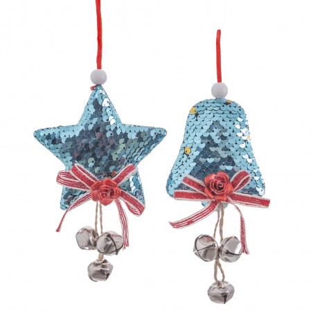 Colgante lentejuelas foam azul 2 m 8 x 11 cm