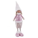 Muñeca niña de pie tejido rosa para navidad 22 x 11 x 62 cm