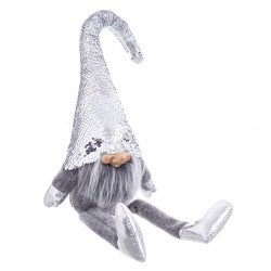 Papá noel piernas tejido plata 25 x 10 x 60 cm