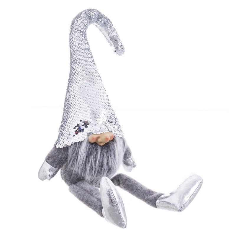 Papá noel piernas tejido plata 25 x 10 x 60 cm