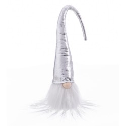 Papá noel sentado tejido plata 10 x 10 x 48 cm