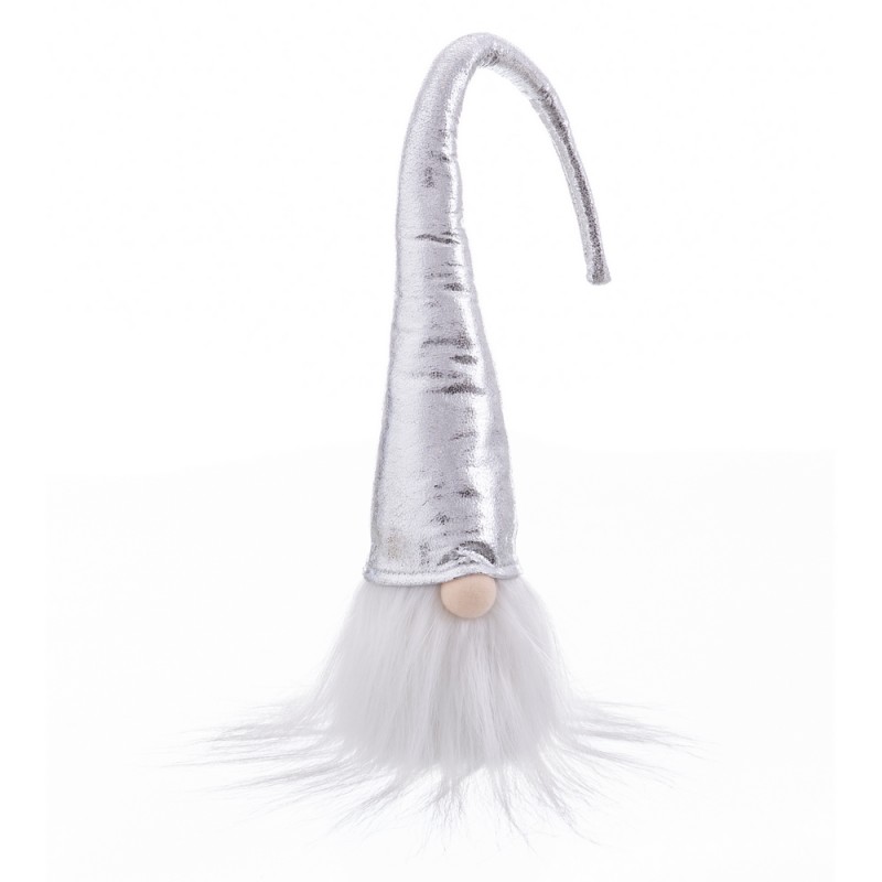 Papá noel sentado tejido plata 10 x 10 x 48 cm