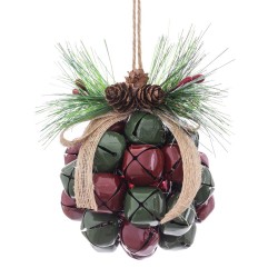 Colgante bola 30 cascabeles 9 x 9 x 16 cm